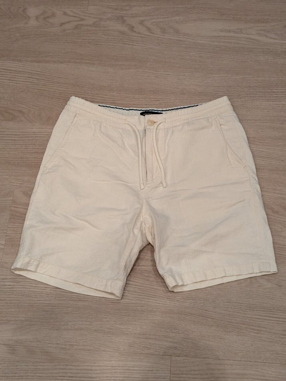 Scotch & Soda Amsterdam Couture Linen Blend Shorts Mens W32 Cream Coastal Premiu